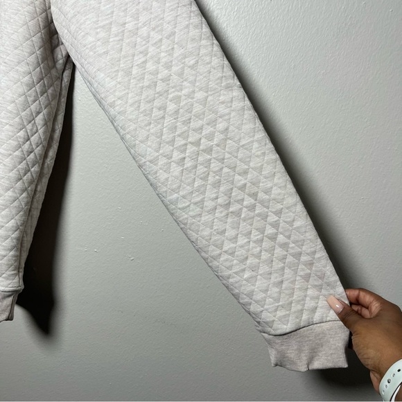 Marine Layer Men Corbet Quilted Crewneck Sweater XXL Cream Pullover‎ Dark Oat - Picture 5 of 10